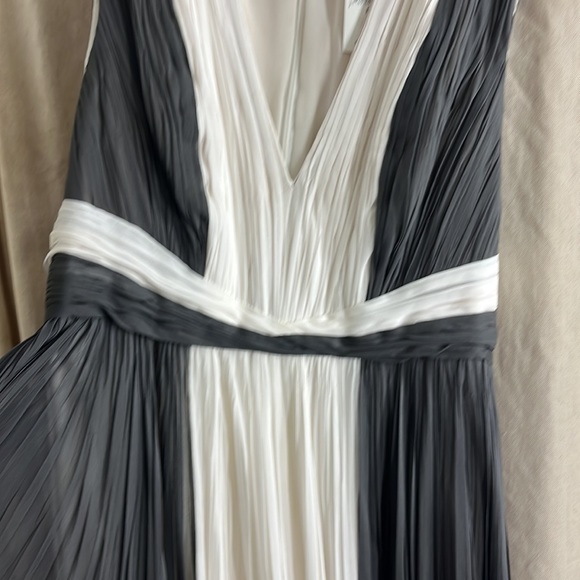 J. MENDEL Cocktail dress in anthracite/ivory silk. - Picture 6 of 16